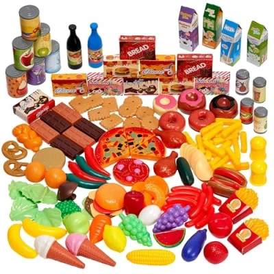 Image of THE TWIDDLERS 300 Pieces Pretend Play Food Toys, Role Kids Kitchen Accessories Toy Set for Boys &amp; Girls Includes Fruits Vegetables