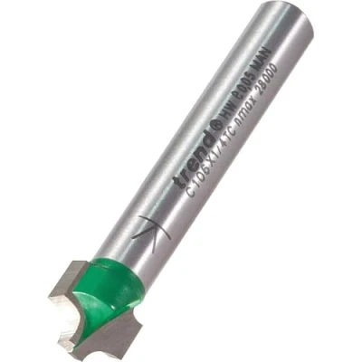 Image of Trend CraftPro Ovolo Rounded Over Router Cutter Bit, 1/4 Inch Shank, 3.2mm Radius and 9.5mm Cut Length, Tungsten Carbide Tipped, C106X1/4TC