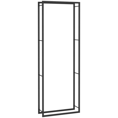 Image of vidaXL Firewood Rack Matt Black 80x28x222 cm Steel