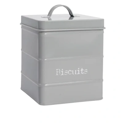Image of Grey Vintage Metal Biscuit Tin By Harbour Housewares
