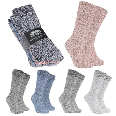 Image of CityComfort Mens Socks Pack of 5 or 2 Soft Warm Ankle for Men Teenagers Size 6 12 Wool Winter Walking Work Gifts Him (Multi/Marl, 6/9 UK, 5)