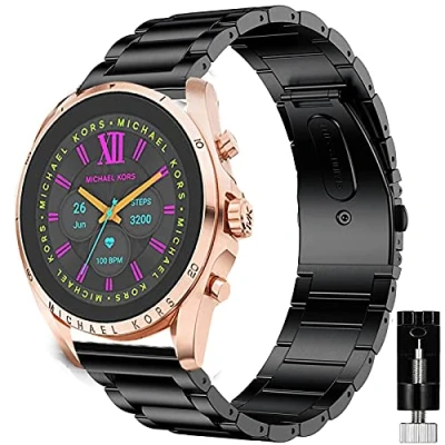 Image of Giaogor Bracelet Compatible with MK Gen 6 Bradshaw 2021, Classic Stainless Steel Watch Strap for Michael Kors Smartwatch,