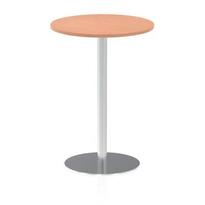 Image of Italia 800mm Poseur Round Table Beech Top 1145mm High Leg