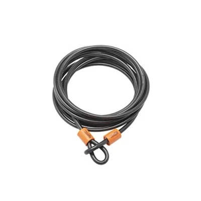 Image of Burg Wachter Sterling 129C 12mm x 9m Double Loop Vinyl Coated Multi Stranded Braided Steel Cable with Self Coiling Black
