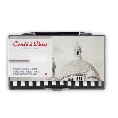 Image of Conté à Paris Sketching Carre Crayons White HB (Pack of 12)