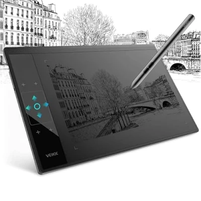 Image of Graphic Tablet 10 x 6 Inch with 1 Touchpad and 4 Touch Buttons, VEIKK A30 Pen 8192 Pressure Levels, Battery Free Pen, Compatible Windows/Mac OS/Android/Chrome OS/Linux