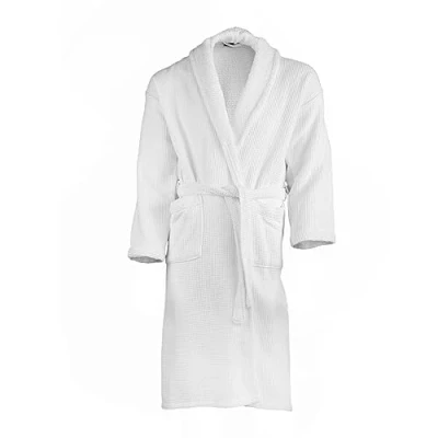 Image of LADY 5* HOTEL EDITION WHITE WAFFLE/TERRY WOMAN BATHROBE (M)