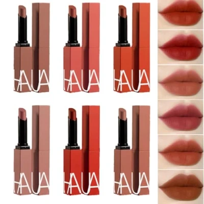 Image of 6 Pcs Matte Liquid Lipstick Set Nude Lip Gloss Non Stick Cup Not Fade Waterproof Long Lasting Sticks Gift For Make Up Women