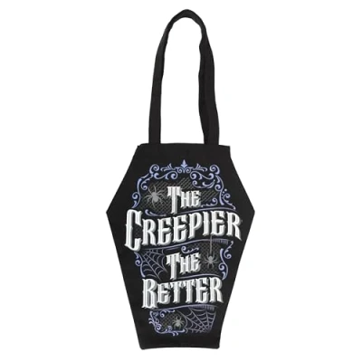 Image of the Creepier Better Coffin Shaped Tote Bag Gothic Statement Accessory