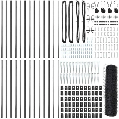 Image of vidaXL Hexagon Fence Grey 1x50 m Steel
