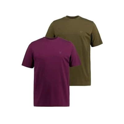 Image of JP 1880 Men&#039;s T Shirts, 2er Pack Shirts Aubergine 3XL