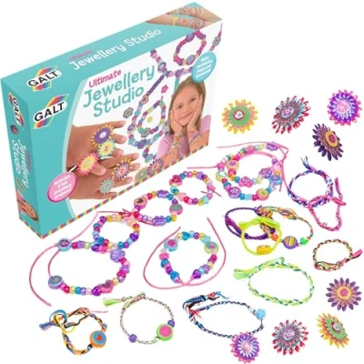 Image of Galt Ultimate Jewellery Studio Create Your Own Craft Kit For Kids Childrens Bracelet &amp; Necklace Making Kit, Arts Crafts Creative Case Make Necklaces, Rings Bracelets Ages 5+