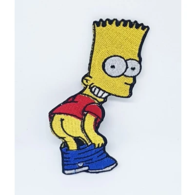 Image of Mr Simpson Do Not Kiss My Ass Embroidered Iron on Patch Badge