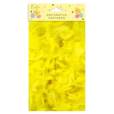 Image of Eurowrap 20g Yellow Decorative Feathers Soft Craft for Easter Bonnet Decorating, DIY Projects &amp; Arts Crafts