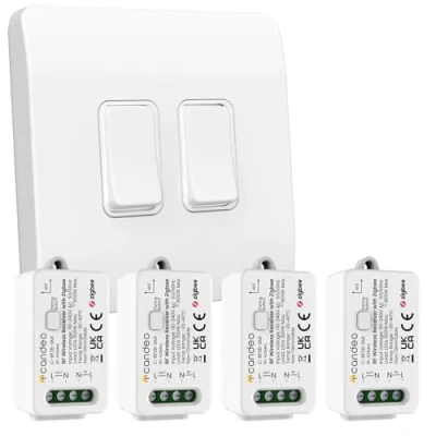 Image of Kinetic grid compatible Smart Switch (2 channel, 2 gang) and Modules with zigbee (4) kit