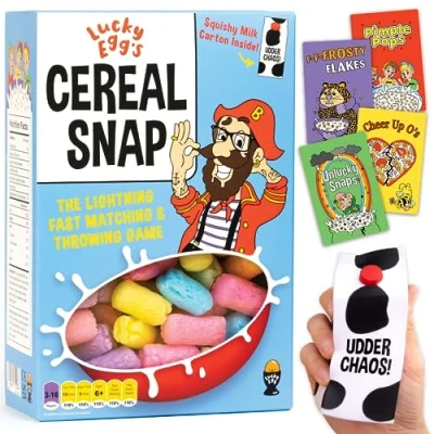 Image of Lucky Egg Cereal Snap: The Lighting Fast Matching &amp; Throwing Game Ages 6+, 3 16 Players Family Party for Teens Kids, Active Card Game, Adults and