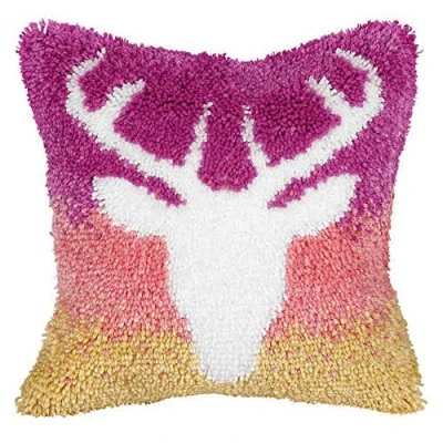 Image of Orchidea Latch Hook Kit: Cushion: Large: Stag, 40 x 40cm