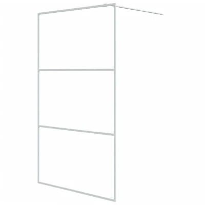 Image of vidaXL Walk in Shower Wall White 115x195 cm Clear ESG Glass