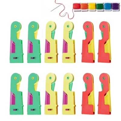 Image of TRKETK 12 Pcs Needle Threader Automatic Threading Aid Simple DIY Tool Upgraded for Hand Sewing Embroidery Craft(Color Random)