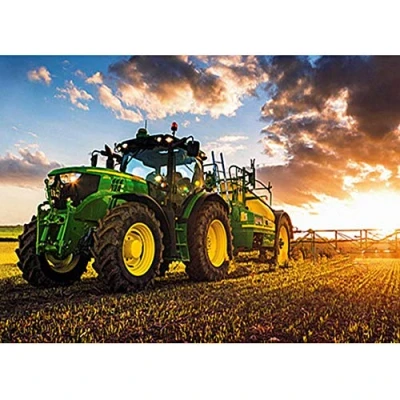 Image of ycyingcheng 5D DIY Full Drill Diamond Painting Tractor Cross Stitch Embroidery Kit, Mosaic Rhinestone Arts Craft for Home Wall Decor