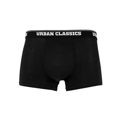 Image of Urban Classics Men&#039;s Boxer Shorts Pack of 3, Red Plaid AOP+Moose AOP+Blk, M