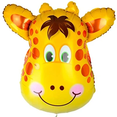 Image of Happium 24&#039;&#039; Jungle Safari, Farm Animal Foil Balloon Animals, Balloons Animals Kids Birthday, Perfect for Birthday Party Decoration (Giraffe)