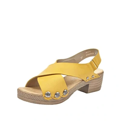 Image of Rieker Women&#039;s V6888 00 Closed Toe Sandals, Yellow (Yellow 68), 3.5 UK