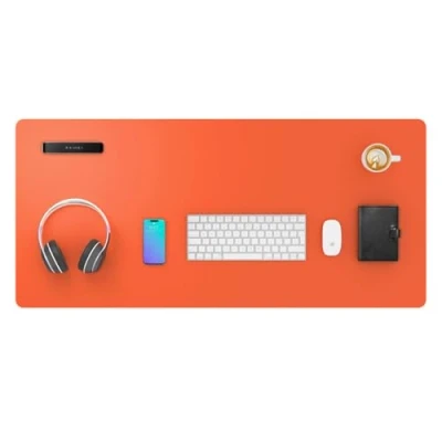 Image of Large Desk Mat 80x40cm, Office Pad, Computer Mat, Laptop for Desk, Protecor Desktop Writing Blotter Cover (Orange, 80 x 40 cm)