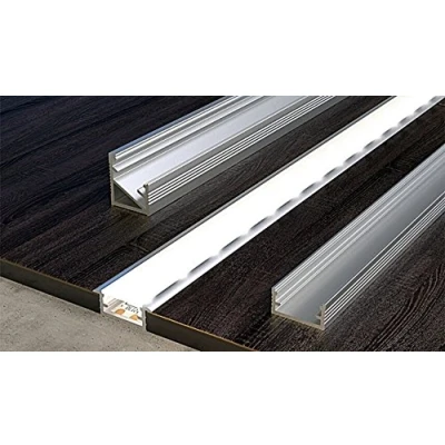 Image of TMW Profiles 1 Meter Aluminium Channel for LED Strip Light with Plastic Cover PVC (Collar Channel, Transparent bar)