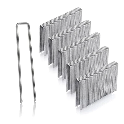 Image of GardenMate 300 Galvanised Ground Anchors, 100 mm Long, 13 Wide, Diameter 2.9 mm, Mounting Anchors for the Garden, Made of Steel, Pegs Attaching Weed Control Fabric,