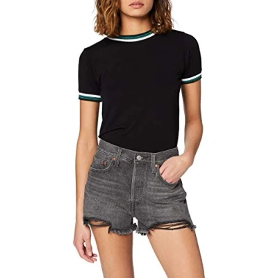 Image of Levi&#039;s Women&#039;s 501 Original Shorts Denim Eat Your Words (Black) 32