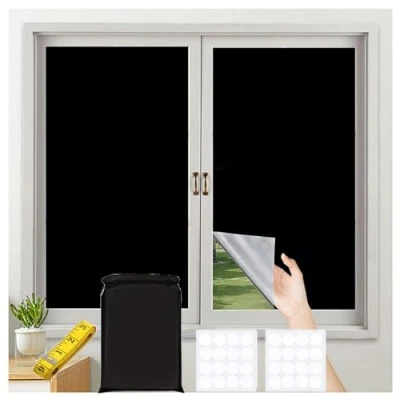 Image of Blackout Blinds 420D Oxford Fabric 100% Temporary for Any Window Cut to Size, Stick on Portable Use Travel and Bedroom 300 x 145CM
