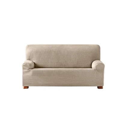 Image of Eysa Aquiles Elastic Sofa Cover 2 Seats, Polyester Cotton, Ecru, 37 x 29 7 cm