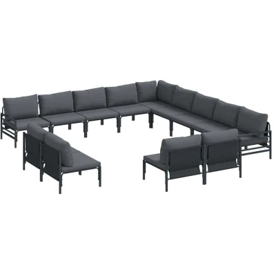 Image of Vidaxl Garden Sofa Set 13 pcs Anthracite Steel