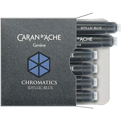 Image of Caran d&#039;Ache CD8021.14 Ink Cartridges Idyllic Blue (Pack of 6)