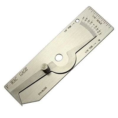 Image of RIVERWELD V WAC Single Weld Gage Welding Inspection Thread Gauge Inch Checks Undercut Crown Height Porosity Pits