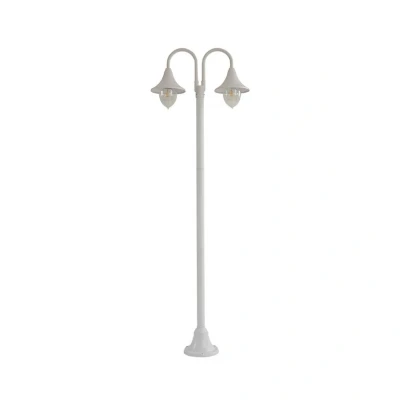 Image of Lindby Madea path light, white, aluminium, 2 bulb, 213 cm