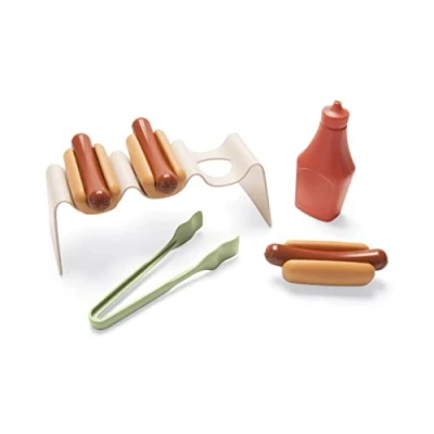 Image of Dantoy Hot Dog Playset, 9 Pieces, Food Role Play Set for Children, Promotes Fine Motor Skills, Made in Denmark, Green Garden Theme, Ages 2+