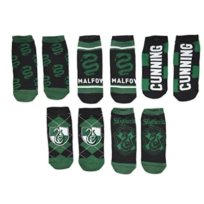 Image of Harry Potter 5 Pack No Show Ankle Socks (Slytherin)