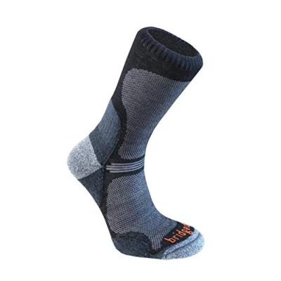 Image of 1 Pair Black Ultra Light Trail Enduro Wool Socks Men&#039;s 6 8.5 Mens Bridgedale