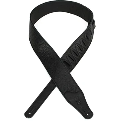 Image of Levy&#039;s M26BL‐BLK 2.5 inch Leather Guitar Strap ‐ Black