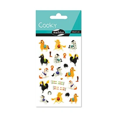 Image of Maildor CY085O Un sachet de gommettes 3D Cooky 1 planche 7,5x12cm, Equitation (25 stickers)