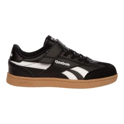Image of Reebok Unisex Kid&#039;s Smash Edge Elastic &amp; Top Strap Sneaker, Black Ftwrwhite Rgum1, 11.5 UK Child
