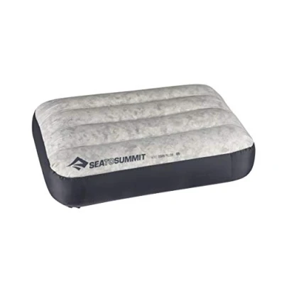 Image of Sea to Summit Aeros Down Pillow L Ultralight Inflatable Travel 10D Fabric With Premium Cushion Top &amp; Lock System For Backpacking Camping 42 x 28 12cm Grey 95g