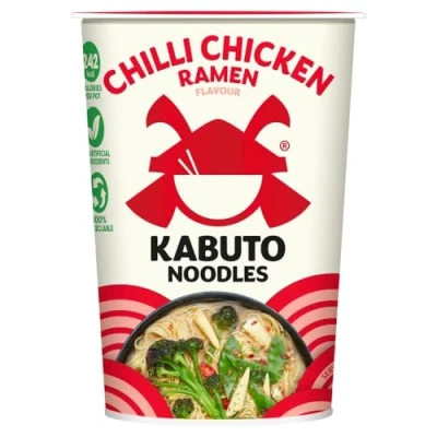 Image of Kabuto Noodles Chilli Chicken Ramen 6 x 65g Premium Instant Authentic Asian Flavour Quick &amp; Easy Meal Solution Gourmet B Corp