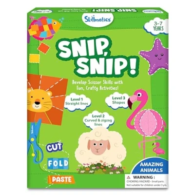 Image of Skillmatics Art &amp; Craft Kit Snip, Snip Animals, Scissor Skills, Stocking Stuffers, Fun Creative, Christmas Gifts for Toddlers, Girls Boys Ages 3, 4, 5, 6, 7