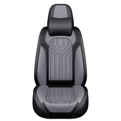 Image of Eunncu Universal Car Seat Covers Waterproof Leather Full Set, Can Protect Front and Rear Seats, To Fit Most Cars, Side Airbag Compatible, Gray
