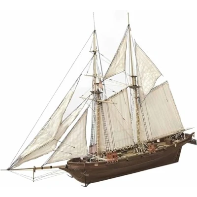 Image of VENBER Wooden Sailboat Ship Kit Home DIY Model, Classical Sailing Boats Scale Model Decorat, Boat Kits for Kids and Adults Gifts Toy