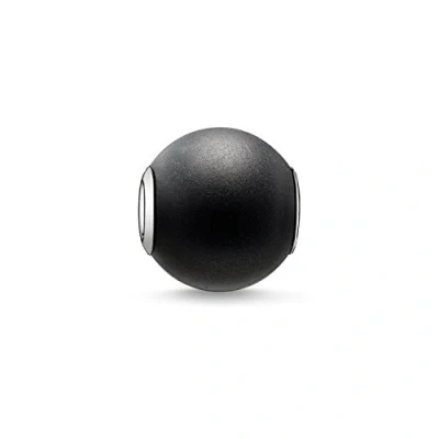 Image of Thomas Sabo Unisex Bead Obsidian black Karma Beads 925 Sterling Silver K0001 023 11