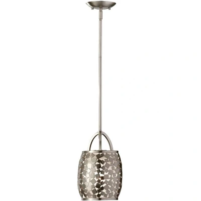 Image of Zara 1 Light Ceiling Mini Pendant Brushed Steel, E27